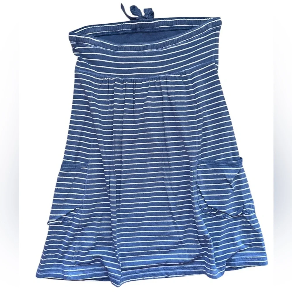 Abercrombie & Fitch Blue and White Striped Strapless Babydoll Dress - Picture 4 of 4